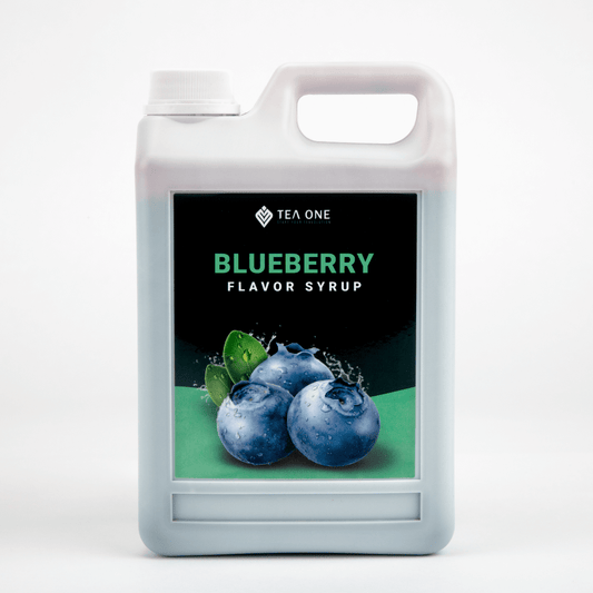 TEA ONE Blueberry Syrup 2.5 kg catering canister – bulk bubble-tea flavour concentrate for cafés, restaurants & beverage wholesalers.