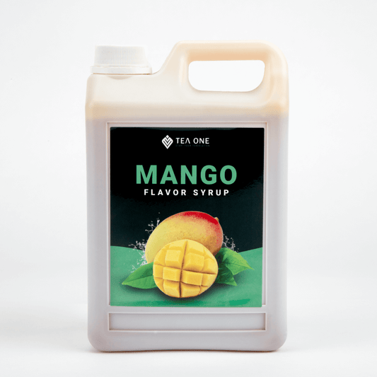 TEA ONE Mango Syrup 2.5 kg catering canister – bulk bubble-tea flavour concentrate for cafés, restaurants & beverage wholesalers.