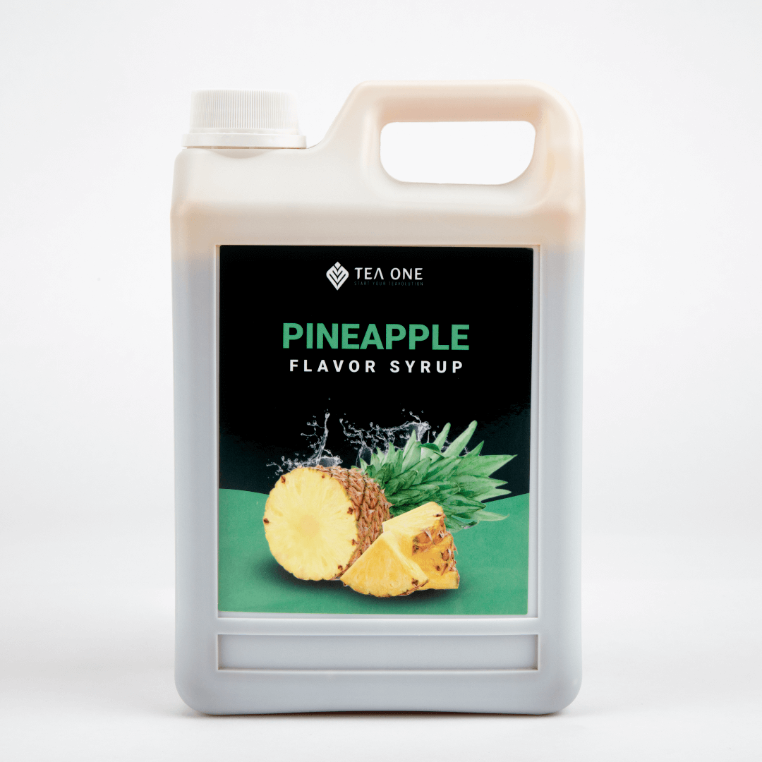 TEA ONE Pineapple Syrup 2.5 kg catering canister – bulk bubble-tea flavour concentrate for cafés, restaurants & beverage wholesalers.