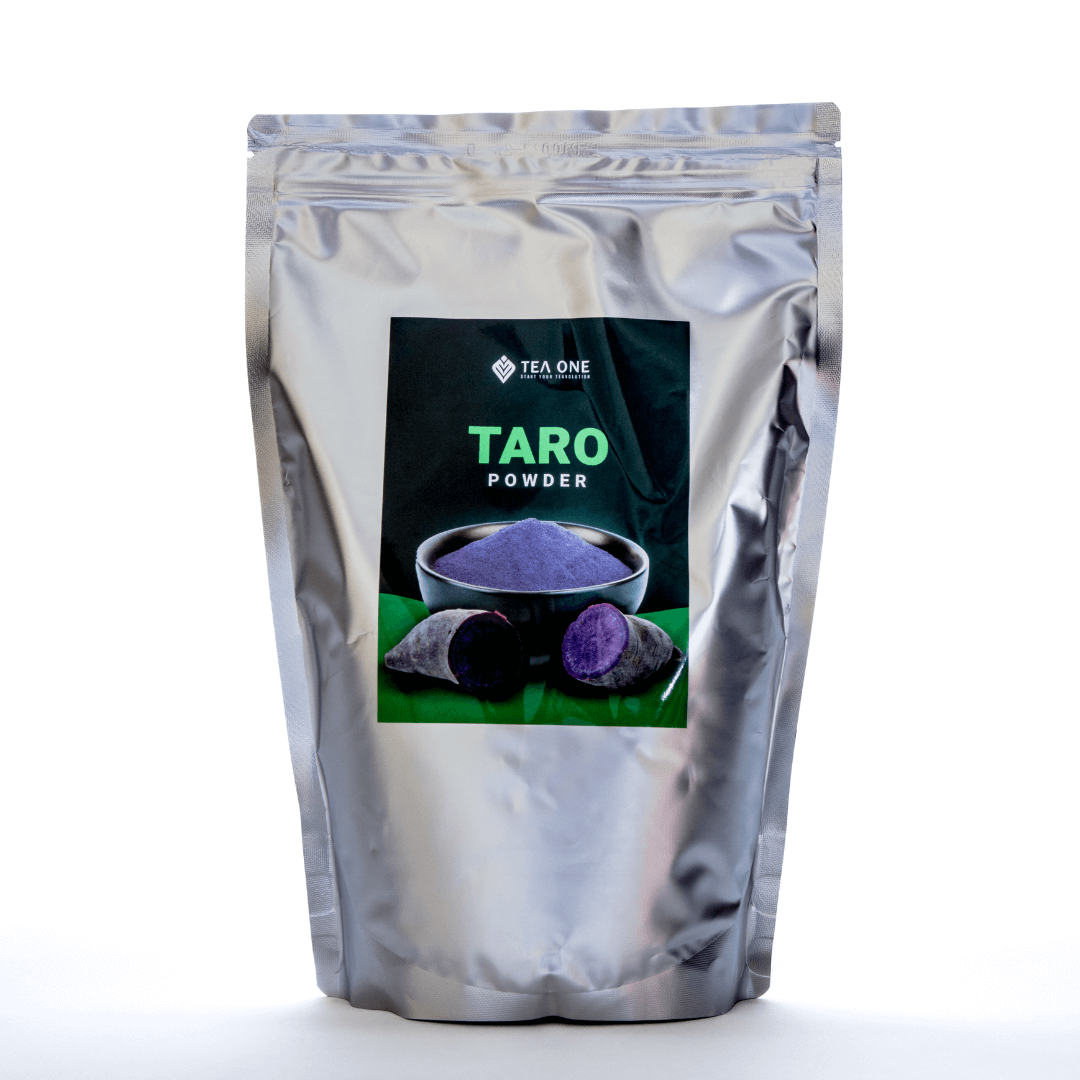 TEA ONE Taro Powder 1 kg stand-up pouch – authentic Japanese-grade green-tea powder for bubble-tea drinks & desserts, wholesale size.