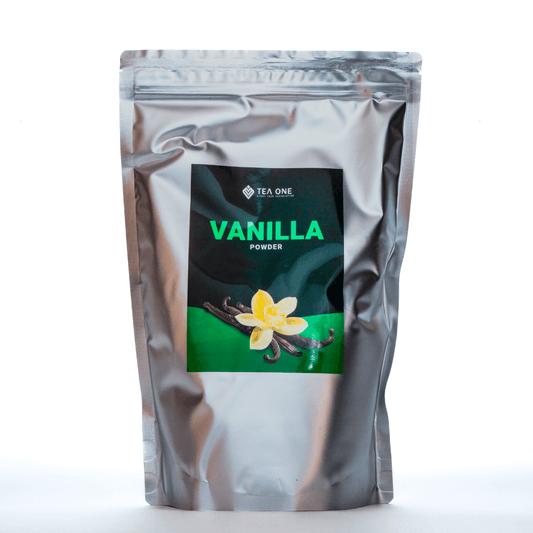 TEA ONE Vanilla Powder 1 kg stand-up pouch – authentic Japanese-grade green-tea powder for bubble-tea drinks & desserts, wholesale size.
