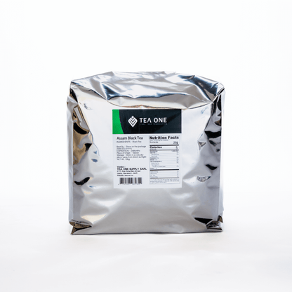 TEA ONE Assam Black Tea 1.8 kg foil pack – premium loose-leaf base for milk & bubble tea, bulk wholesale.