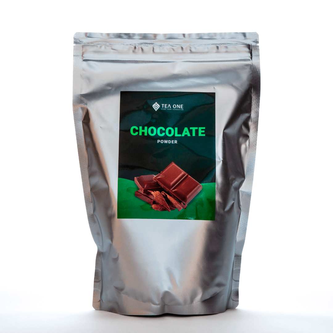 TEA ONE Chocolate Powder 1 kg stand-up pouch – authentic Japanese-grade green-tea powder for bubble-tea drinks & desserts, wholesale size.