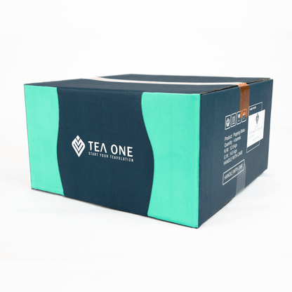 Carton containing 4 buckets of TEA ONE Pineapple Popping Boba (4 × 3.2 kg) for bulk orders.