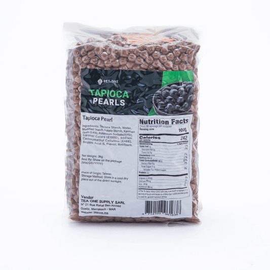 TEA ONE Tapioca Pearls 3 kg vacuum pack – chewy bubble-tea tapioca balls for cafés & wholesale supply.